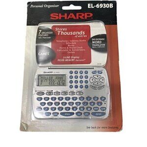 Sharp Personal Organizer 7 Features 2 Phone Books Games Calculator EL-6930B